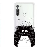 For Motorola G8 Power Coloured Drawing Pattern Highly Transparent TPU Protective Case (Black White Rat)
