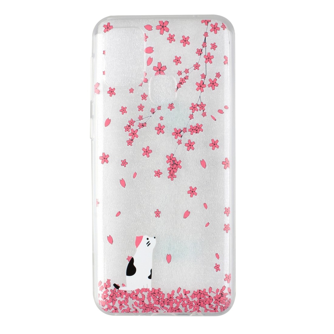 For Samsung Galaxy M31 Coloured Drawing Pattern Highly Transparent TPU Protective Case (Sakura Cat)