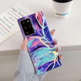 For Samsung Galaxy A41 EU Version Laser Marble Pattern TPU Protective Case (Purple Cloud)