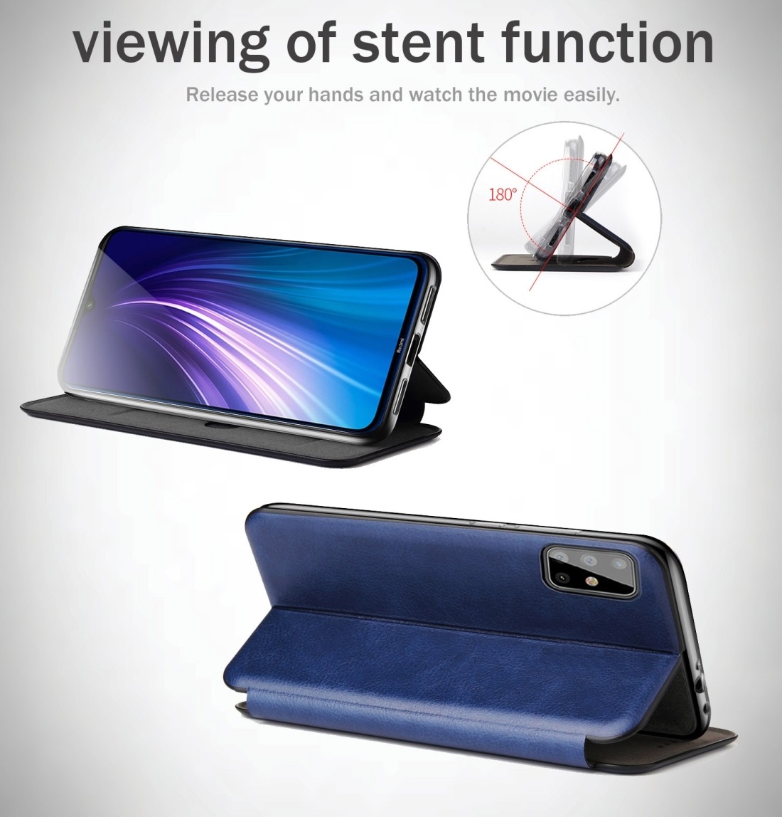 For Xiaomi Redmi Note 9 /10X 4G Integrated Electricity Pressing Retro Texture Magnetic TPU+PU Leather Case with Card Slot & Holder (Blue)