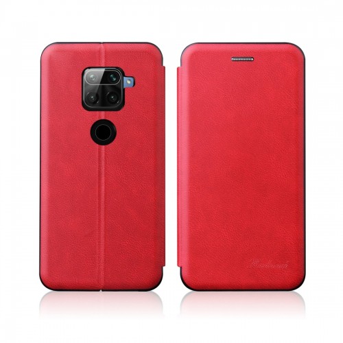 For Xiaomi Redmi Note 9 /10X 4G Integrated Electricity Pressing Retro Texture Magnetic TPU+PU Leather Case with Card Slot & Holder (Red)