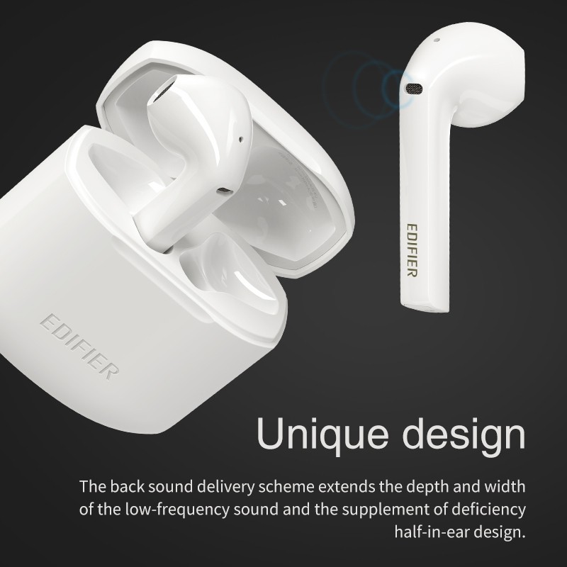 Edifier LolliPods TWS IPX4 Waterproof Bluetooth 5.0 Noise Cancelling Wireless Bluetooth Earphone with Charging Box, Support Call & Voice Assistant (White)
