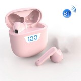 T88 TWS Binaural Digital Display Noise Canceling Headset Wireless Bluetooth Headset (Pink)