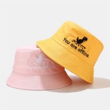 Unisex Cotton Chrome 404 Offline Cartoon Dinosaur Embroidery Pattern Outdoor Sunshade Bucket Hat