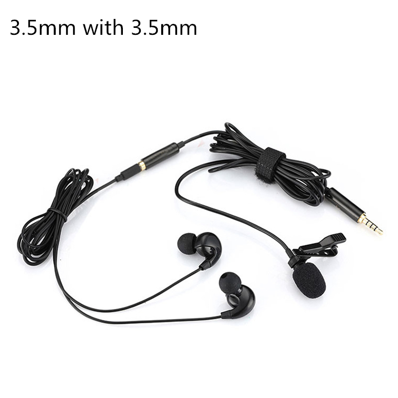 Bakeey 2 in 1 Type-C 3.5mm with 3.5mm Noise Reduction Recording Lavalier Microphone for Interview Vlog Live Broadcast