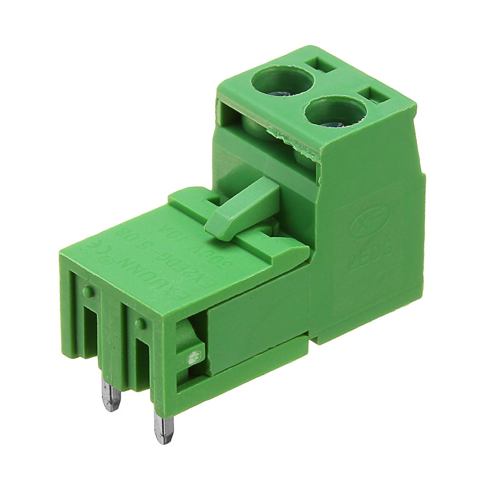 10Pcs 5.08mm Pitch 2Pin Plug in Screw PCB Dupont Cable Terminal Block Connector Right Angle