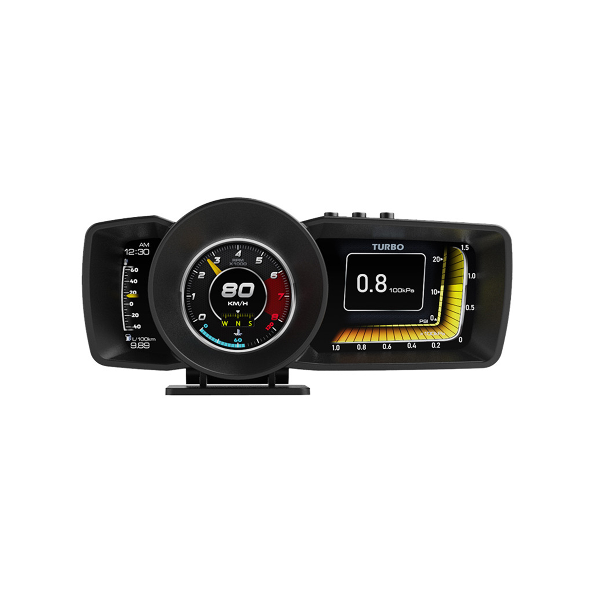 Auto Car OBD2 Digital HUD Head Up Display Oil Water Temp Multi Gauge Speed Alarm