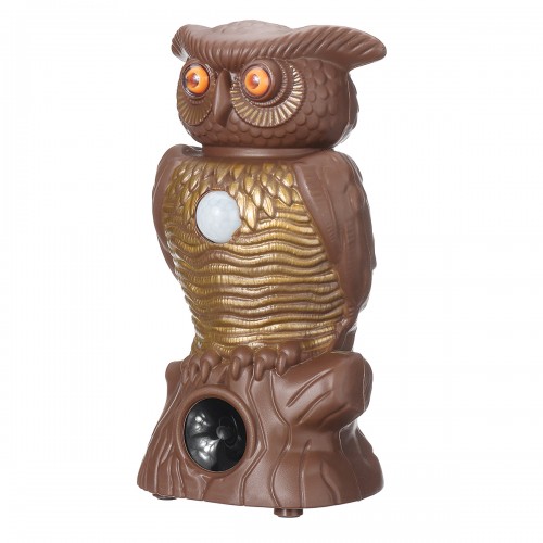 Owl Decoy Bird Repellent Pest Control with Flashing Eyes Ultrasonic Repellent for Outdoor Garden Protector Decoration