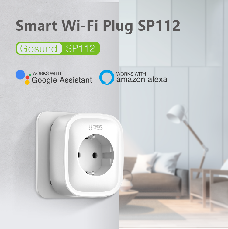 [4pcs] Gosund SP112 Smart WiFi Plug Socket Timing Function With 2 USB Port Socket Outlet Energy Monitor APP Remote Control Voice Control Works With Alexa And Google Home EU Plug