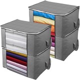 KING DO WAY 4PCS Clothes Storage Bag Foldable Non-woven Fabric Quilt Storage Bag