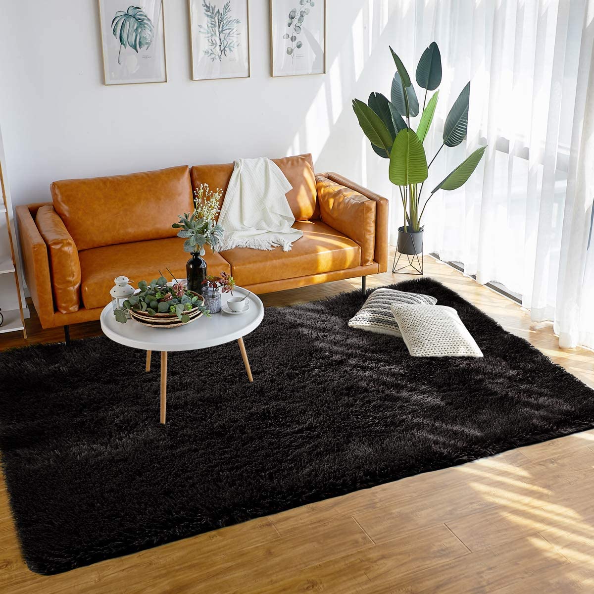 180 x 100 cm Floor Rug Polyester Acrylic Plush Mat for Living Room Plush Rug Children Bed Room Fluffy Floor Carpets