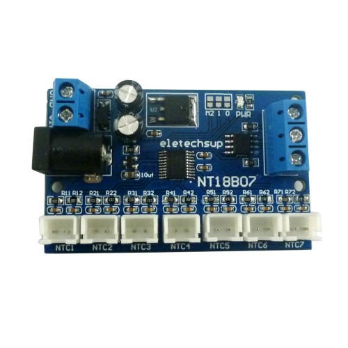 NT18B07 7-channel RS485 NTC Temperature Sensor Board MODBUS RTU Paperless Recorder PLC