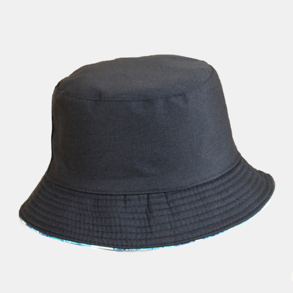 Unisex Overlay Leaves Print Reversible Bucket Hat Double-Side-Wear Sun Hat Summer Travel Beach Hat