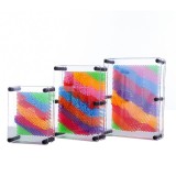1pc 3D Hand Model Toys Rectangle Changeable Needle Painting Rainbow Transparent Plastic Handprint Creative Decoration Craft Gifts stress toys