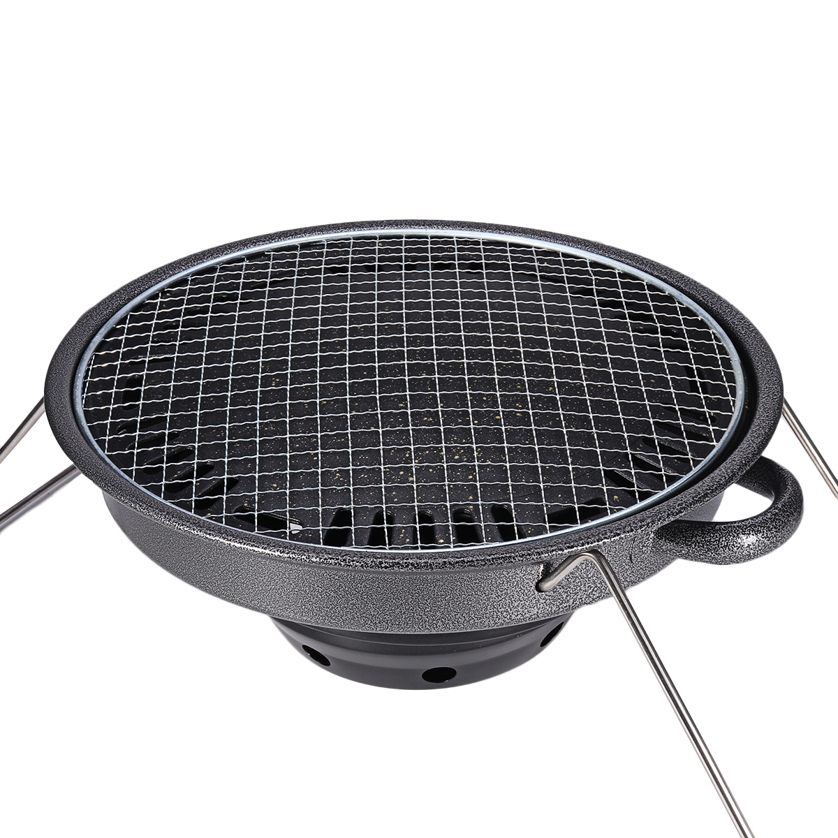 Charcoal Grill Portable BBQ Grill 32cm Nonstick Charcoal BBQ Grill Folding Camping Fire Pit Steak Stove