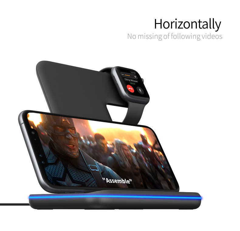 Bakeey Z5 15W Multifunctional Wireless Charger Holder Watch Charger for iPhone 12 Mini/12 Pro/12 Pro Max for Samsung Galaxy S21 Huawei Mate40 OnePlus 8 Pro for Apple iWatch for Airpods Pro