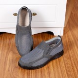 Men Mesh Breathable Soft Sole Non Slip Comfy Slip On Old Peking Casual Shoes