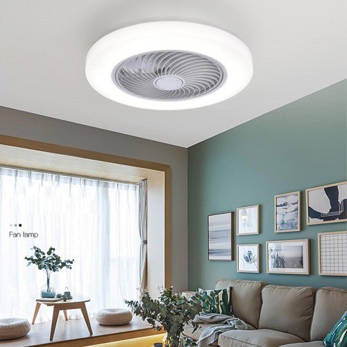 Smart Ceiling Fan Fans With Lights Remote Control Bedroom Decor Ventilator Lamp 52cm Air Invisible Blades Retractable Silent