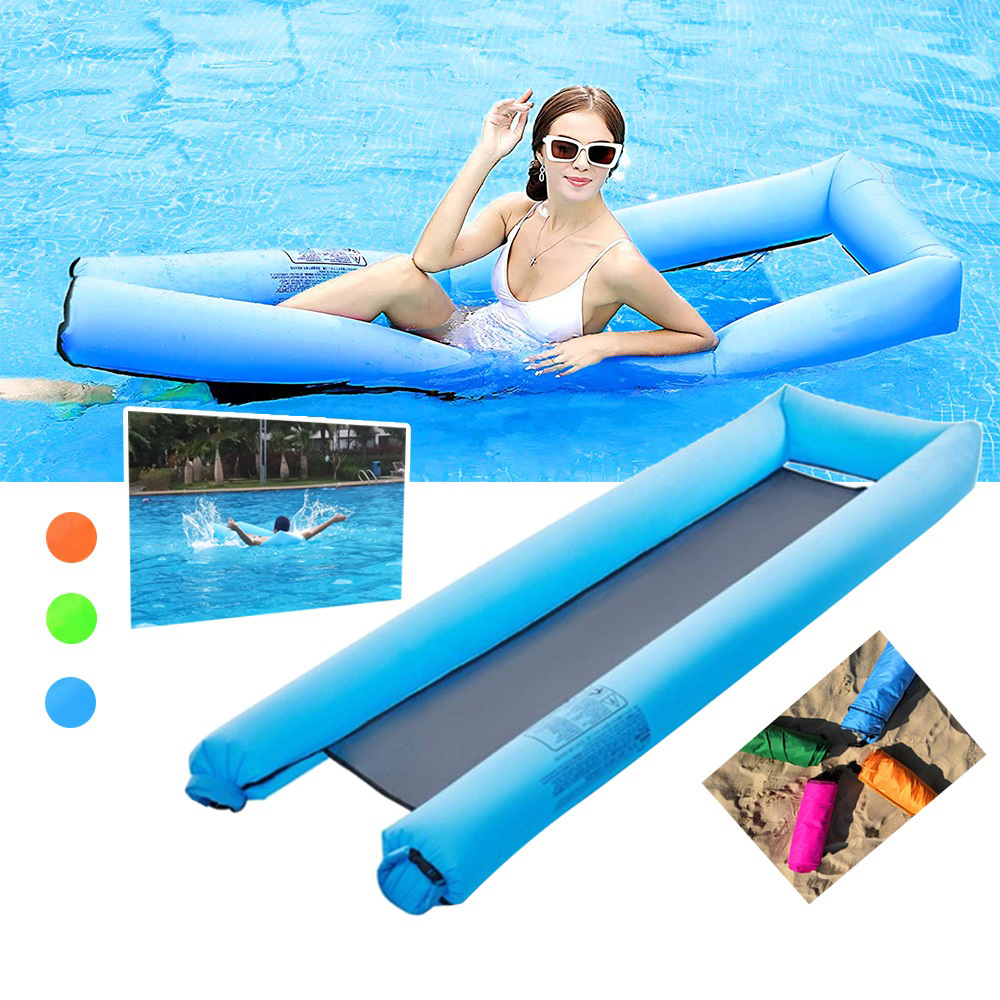 UK Summer Inflatable Floating Water Hammock Pool Lounge Bed Swimming Chair Beach 