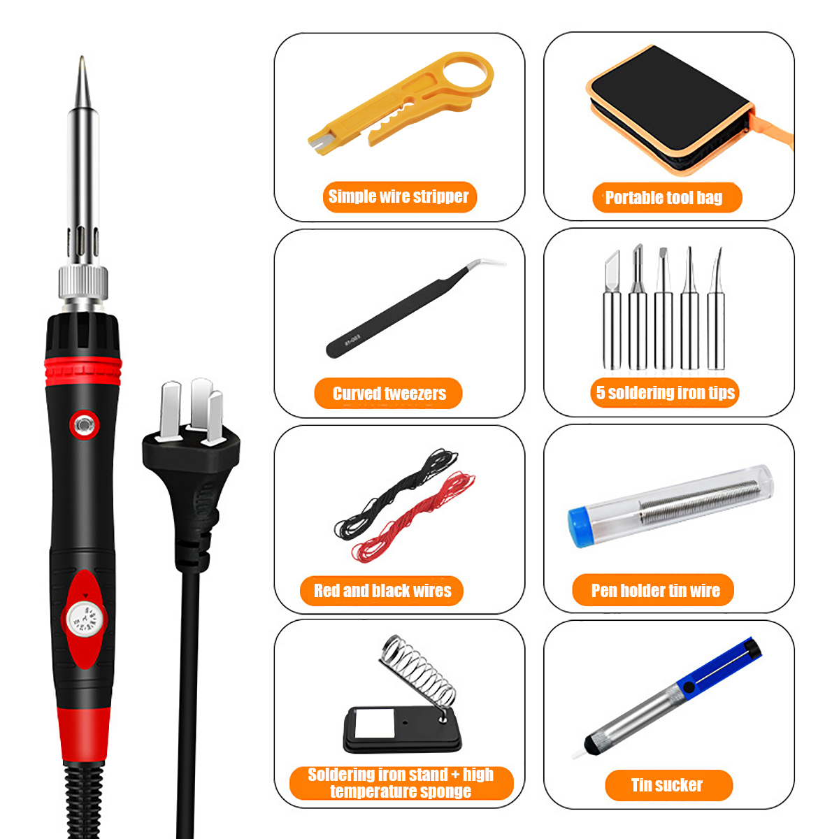 15 in 1 Soldering Iron Kit 60W 110V/220V Electronics Welding Irons Tool Repair Tools