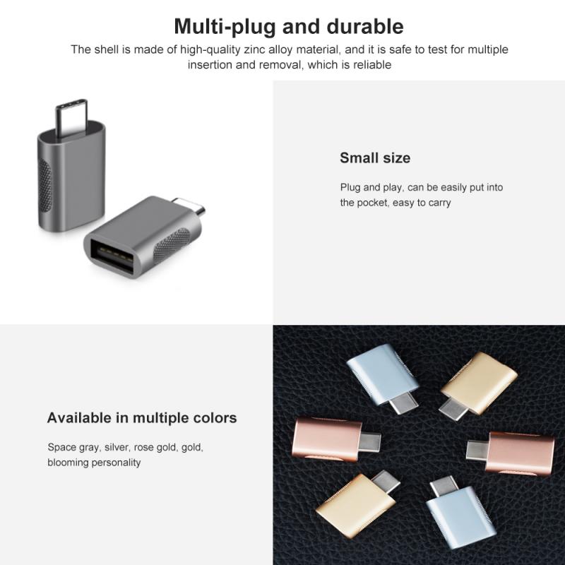 Bakeey Type-C to USB OTG Adapter 5Gbps High-Speed File Transfer USB C Male to USB 3.0 Female Converter Connector for Mobile Phone Laptop