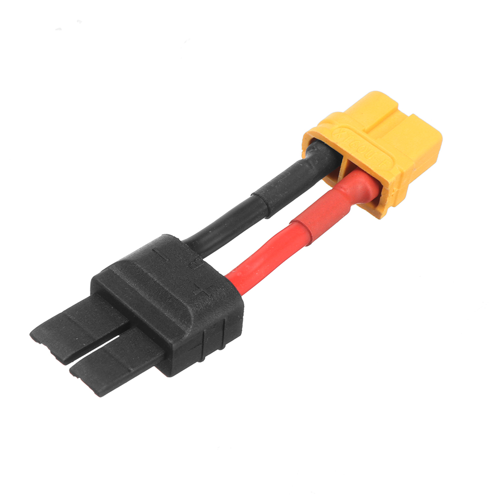 AMASS 3CM 14AWG XT60 Female Plug to TRX Male Plug Silicone Charging Cable for Battery Charger