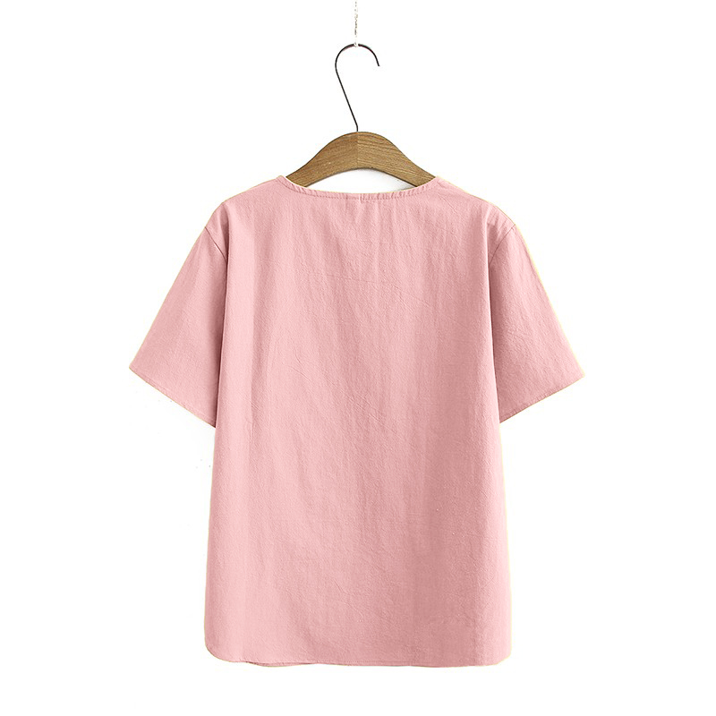 Women Casual Tee Summer Cotton Breatherable Loose T-shirt Short Tops Outdoor Hiking Travel
