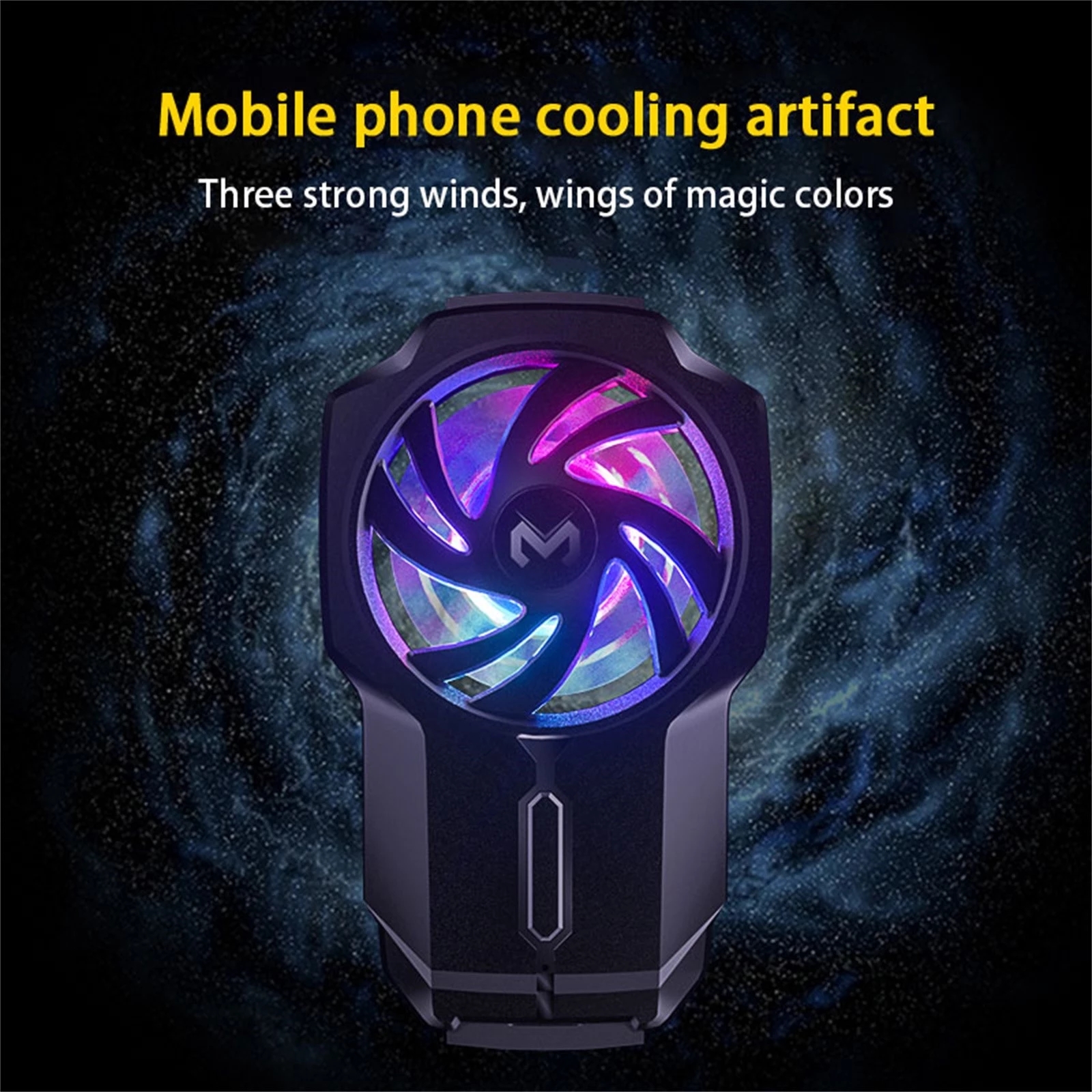 Memo FL05 Universal Mobile Phone Radiator Three-Speed Wind Adjustment with RGB Backlight PUBG Game Cooling Fan Gamepad Gaming Cooler for POCO X3 Pro