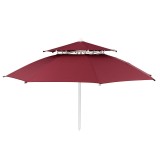 2.4M Outdoor Patio Portable Sunshade Umbrella Double Top Large Parasol Canopy Beach Picnic Camping
