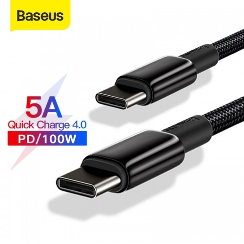[3 Pack] Baseus 100W USB-C to USB-C PD Cable PD3.0 Power Delivery QC4.0 Fast Charging Data Transmission Cord Line 2m long For Samsung Galaxy Note 20 For iPad Pro 2020 MacBook Air 2020 Mi 10 Huawei P40