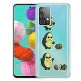 For Samsung Galaxy A72 5G / 4G Colored Drawing Pattern Highly Transparent TPU Protective Case (Avocado)