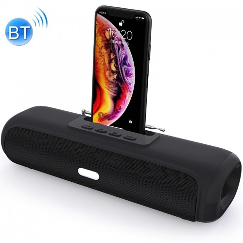 NewRixing NR-2027FM TWS Soundbar Bluetooth Speaker with Mobile Phone Holder & Antenna (Black)
