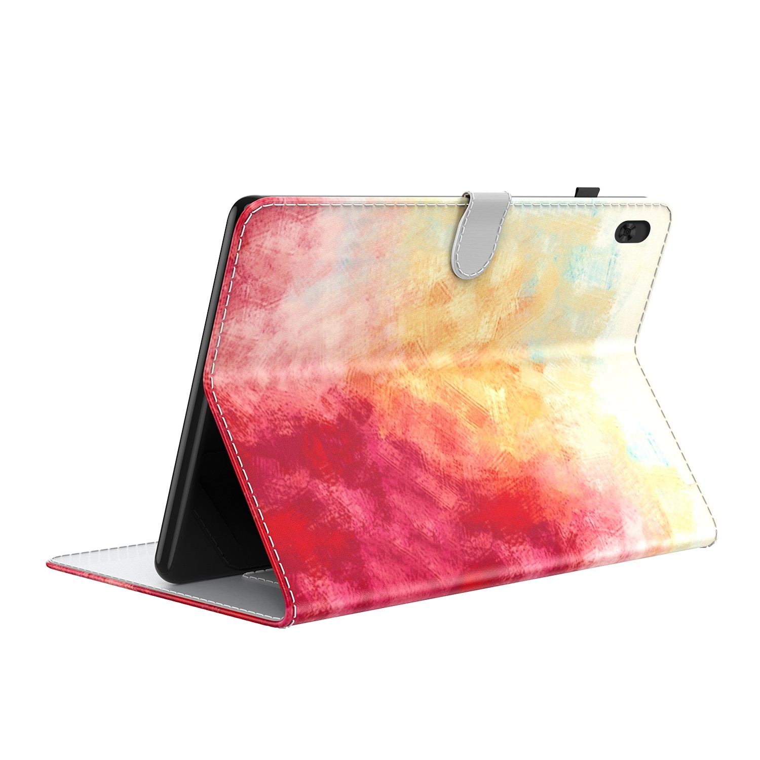 For Lenovo Tab M10 TB-X605L X605F Voltage Watercolor Pattern Skin Feel Magnetic Horizontal Flip PU Leather Case with Holder (Red)