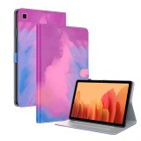 For Samsung Galaxy Tab A7 10.4 2020 T500 / T505 Voltage Watercolor Pattern Skin Feel Magnetic Horizontal Flip PU Leather Case with Holder & Card Slots & Photo Frame & Sleep / Wake-up Function (Purple Red)