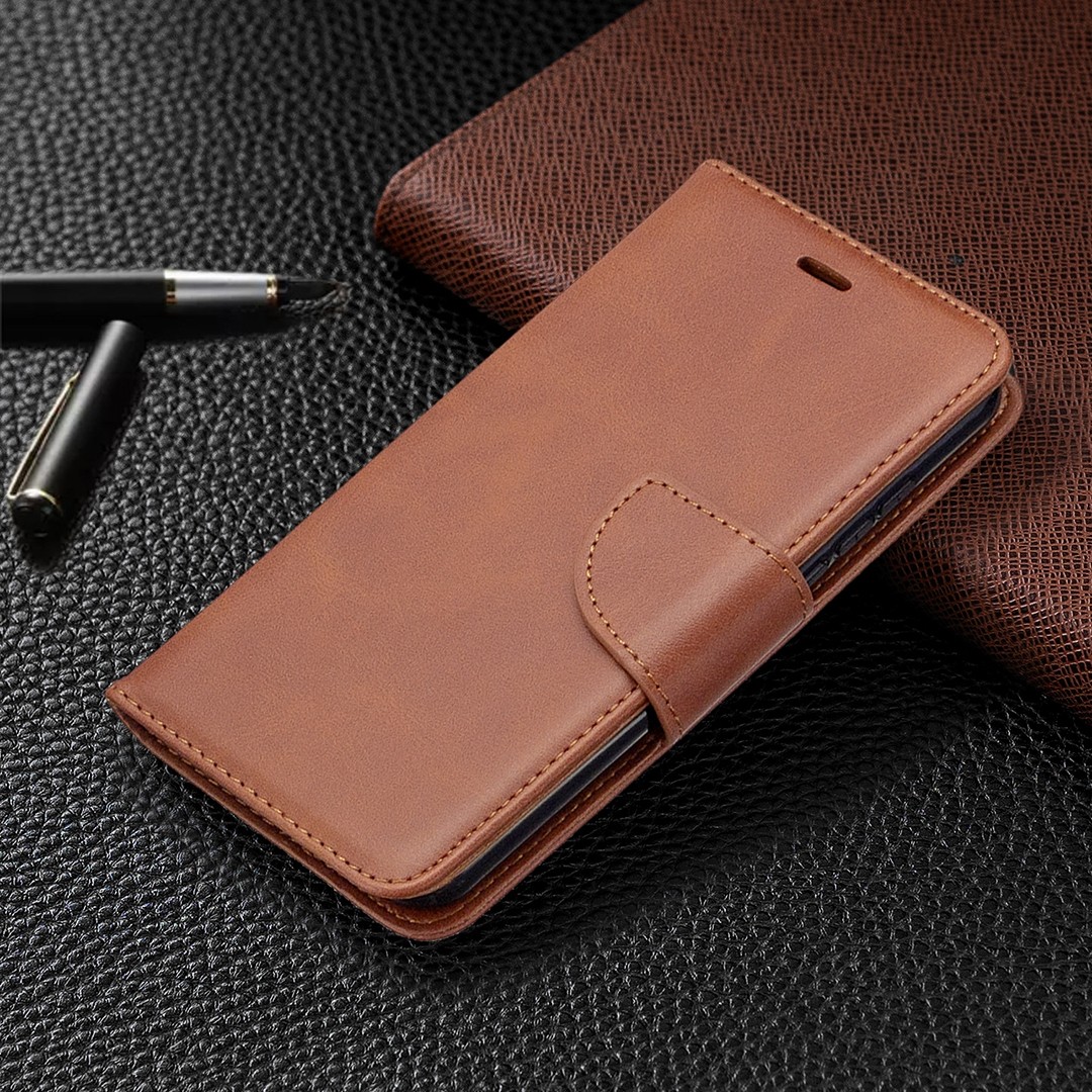 For Nokia 1.3 Retro Lambskin Texture Pure Color Horizontal Flip PU Leather Case with Holder & Card Slots & Wallet & Lanyard (Brown)