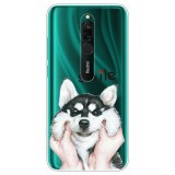 For Xiaomi Redmi 8 Coloured Drawing Pattern Highly Transparent TPU Protective Case (Pinch Dog)