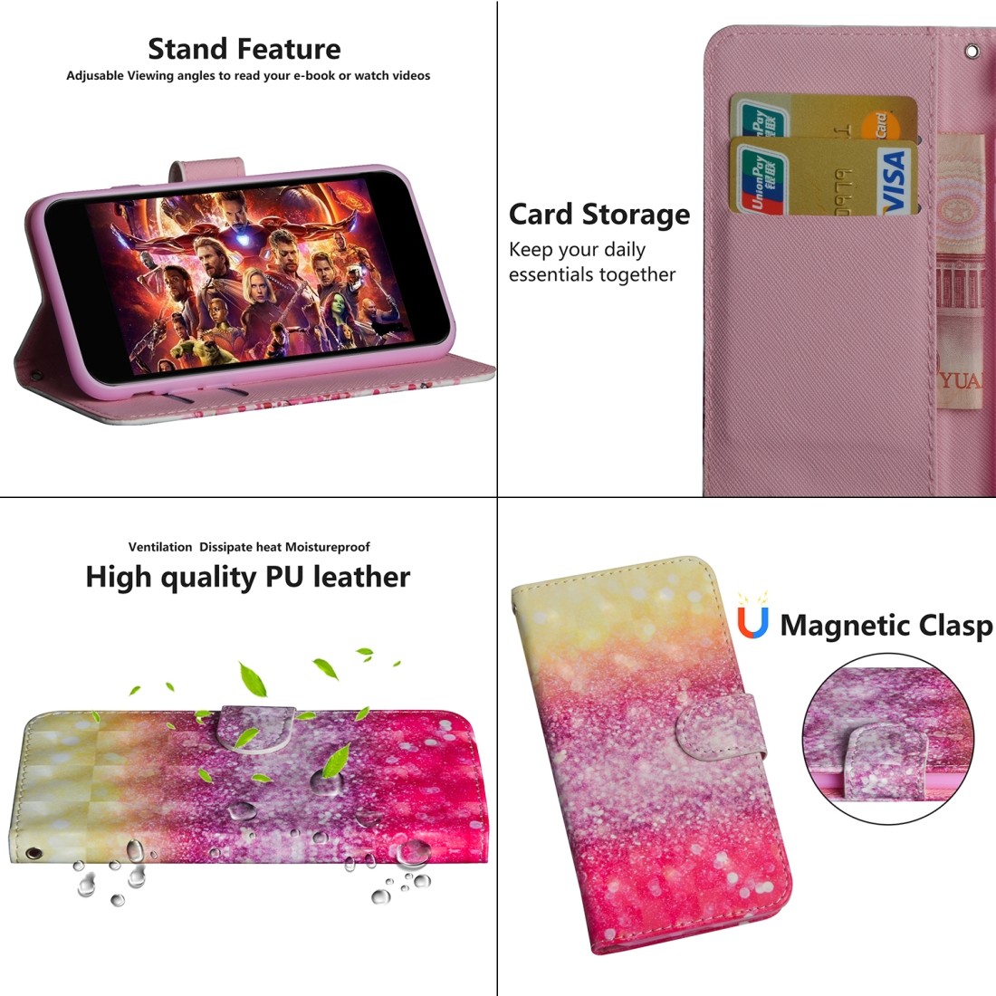For iPhone 12 / 12 Pro 3D Painting Pattern Horizontal Flip TPU + PU Leather Case with Holder & Card Slots & Wallet (Gradient Color)