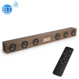 D80 Subwoofer Wooden Bluetooth Speaker with Remote Control, Support HDMI & AUX (Brown Wood Grain)
