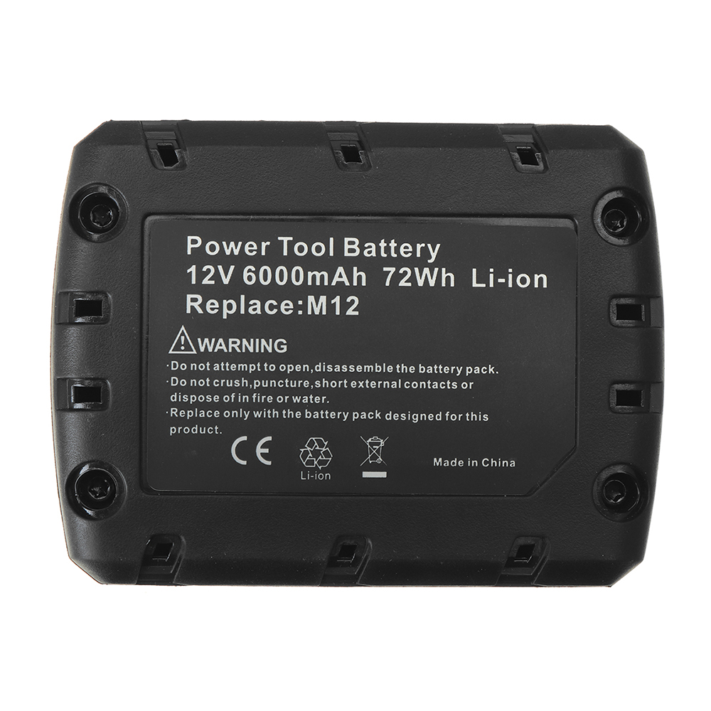 5.0/6.0Ah 12V Replacement Lithium Ion Battery for Milwaukee Cordless Power Tools