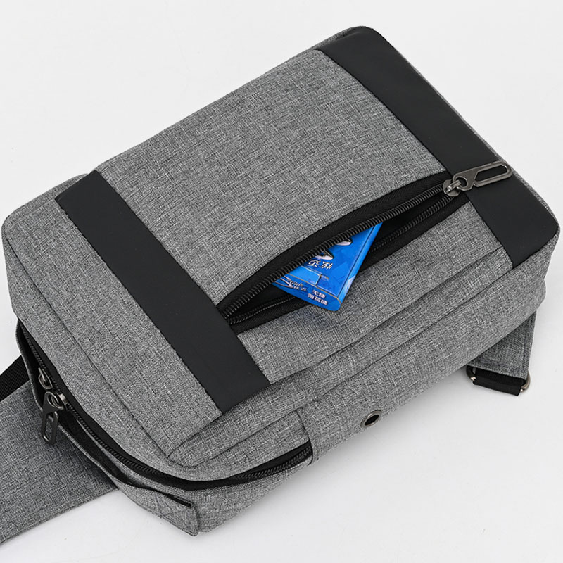 Men Oxford Large Capacity Chest Bag Casual Multifunction Earphone Hole Design Crossbody Bag Shoulder Bag