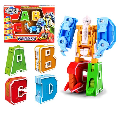 XinLeXin 2901 ABCD Letter Digital DIY Puzzle Assembly Deformation Building Blocks Robot Alphabet Model Toy for Kids Gift