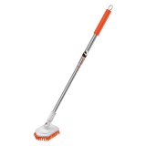 MATCC Floor Scrubs Brush with Floor Squeegee Scrubber 51” Detachable Long Handle Stiff Bristle Tub and Tile Brush for Cleaning Shower Bathroom Kitchen Wall Model MSB001