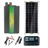 220V Solar Power System 30W Solar Panel Battery Charger 1000W Inverter USB Kit Complete 10/40/50/60A Controller 220V Home Grid Camping