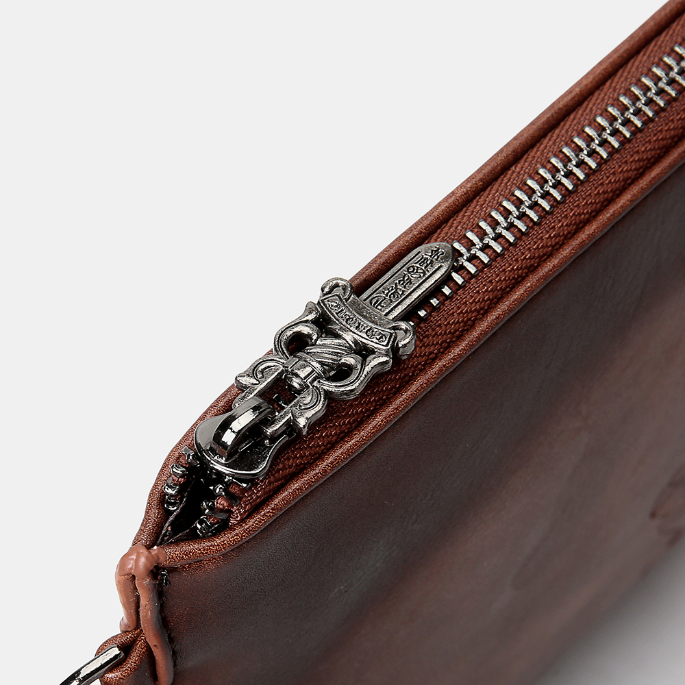 Men Faux Leather Retro Rivet Fashion Handcarry 6.3 Inch Phone Envelope Bag Clutch Bag Wrist Bag
