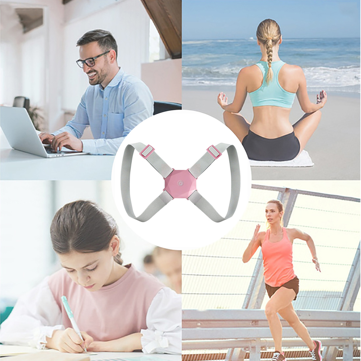 Unisex Adjustable Intelligent Posture Trainer Smart Posture Corrector Upper Back Brace Clavicle Support for Men and Women Pain Relief