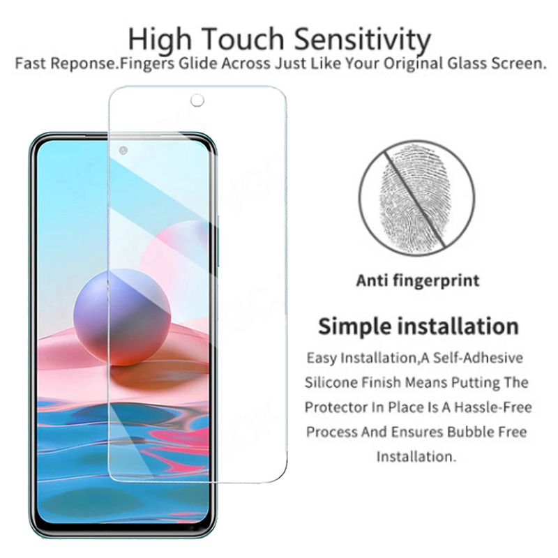 Bakeey 1/2/3/5Pcs for POCO M3 Pro 5G NFC Global Version/ Xiaomi Redmi Note 10 5G Front Film 9H Anti-Explosion Anti-Fingerprint Full Glue Full Coverage Tempered Glass Screen Protector