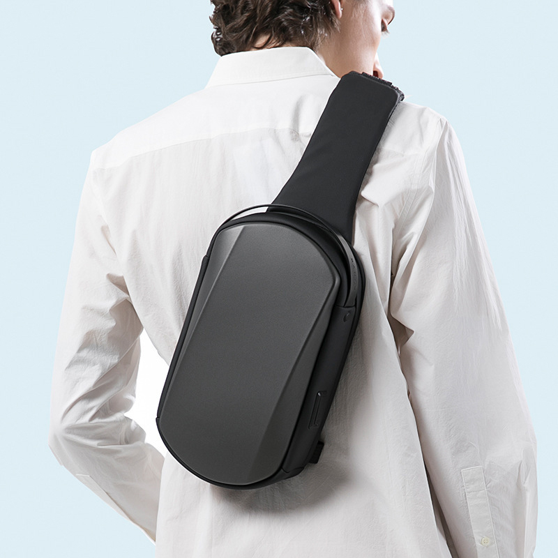 BANGE EVA Backpack Sling Bag USB Crossbody Shoulder Bag Chest Bag for Men Women