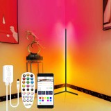 Multicolor Smart Floor Lamp Atmosphere Lamp APP Control DIY Mode with Music Sync Timer Fuction Living Room Bedroom Atmosphere Light RGB Corner Floor Light Dream Color Light Strip for Room Decoration