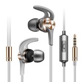 Bakeey J02 Metal In-ear Wired Headphone Horn HiFi Music Heavy Bass Stereo Sound Headset Sports Running Earphones with Microphone