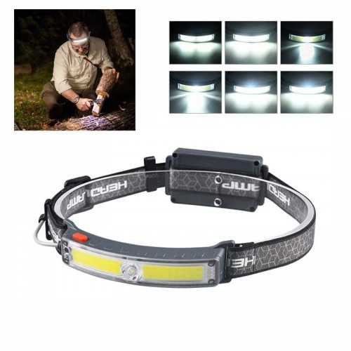 XPG+COB LED Headlight High Low Beam Dual Light Source 6 Modes Type-C Fast Charging Waterproof Head Torch Floodlight For Camping Cycling Outdoor Running